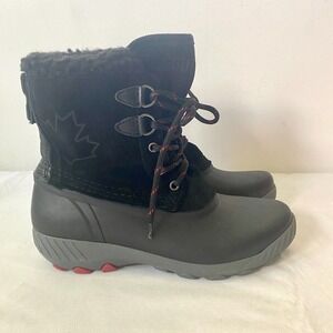 Cougar Originals Maple Sugar Leather Rubber Boots in Black Womens 6 NEW